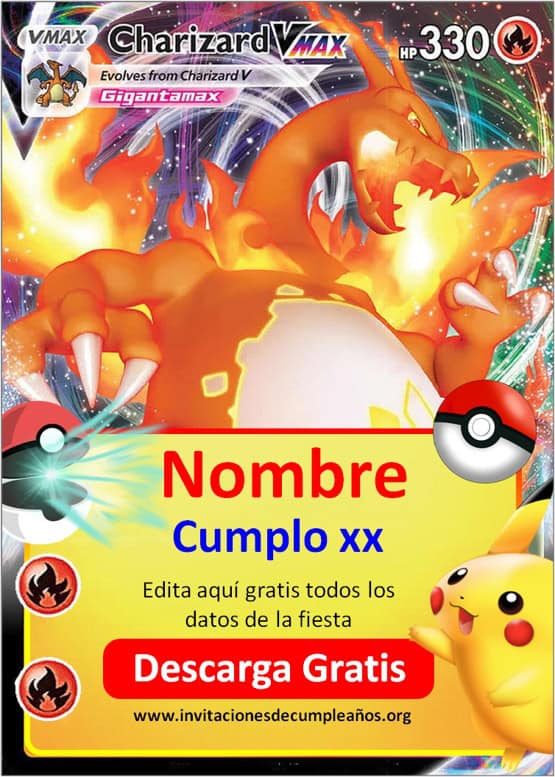 Plantilla de Invitación de Fiesta de Cumpleaños de Pokemon